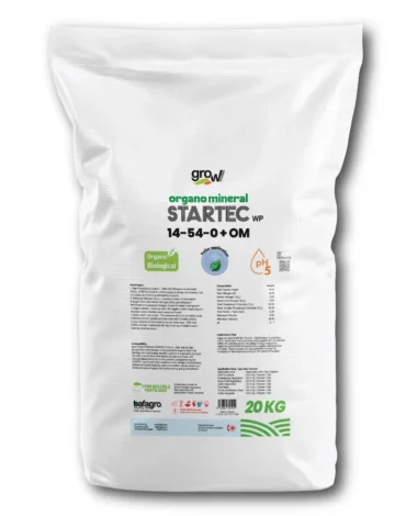 Grow Organo Mineral STARTEC 14-54-0 + OM fertilizer – high-phosphorus organic fertilizer.