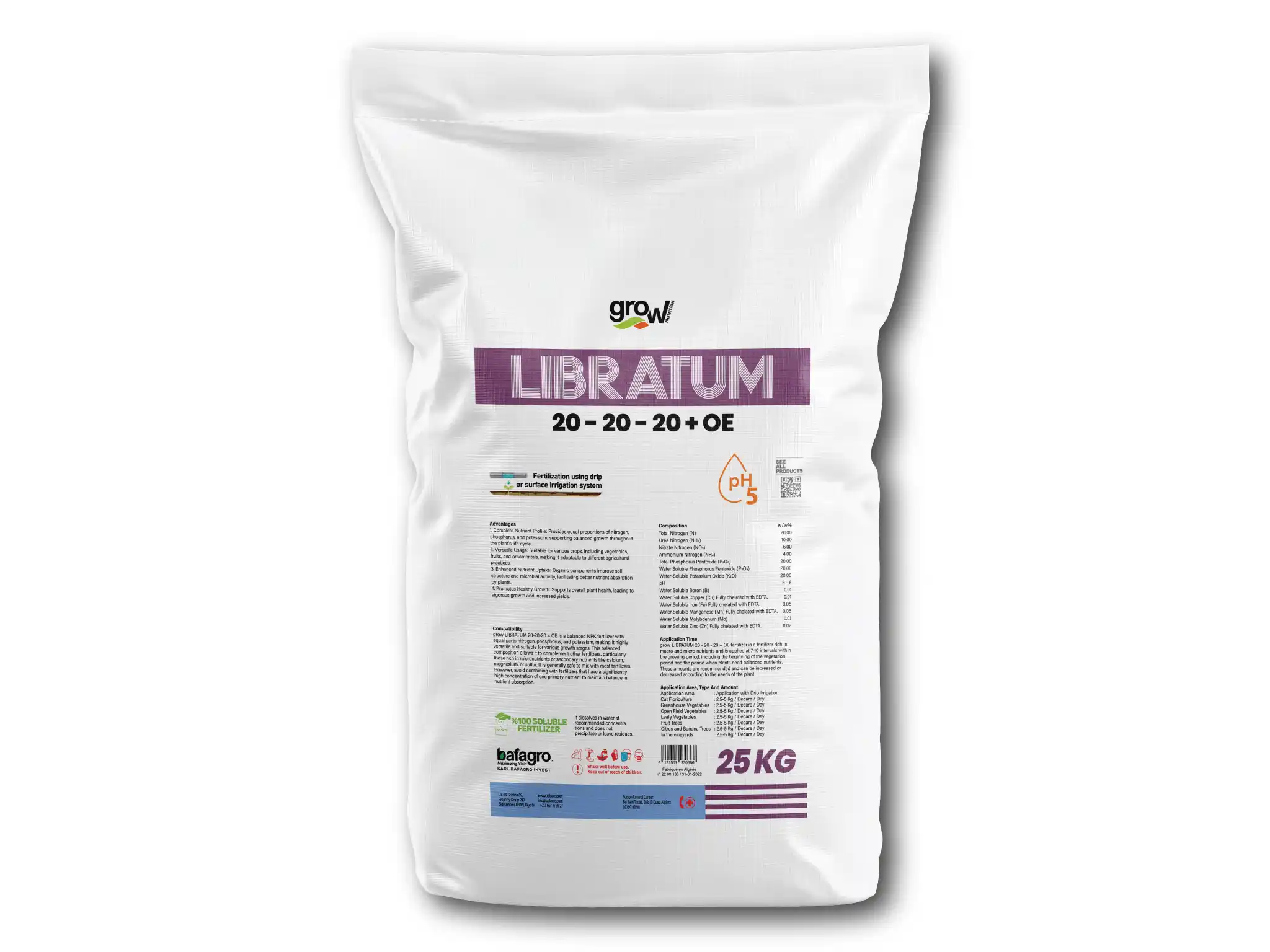 Grow LIBRATUM 20-20-20 + TE - Balanced and Versatile Fertilizer