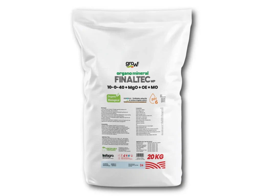 Grow Organo Mineral FINALTEC 10-0-40 + MgO + TE + OM - High-Potassium Fertilizer