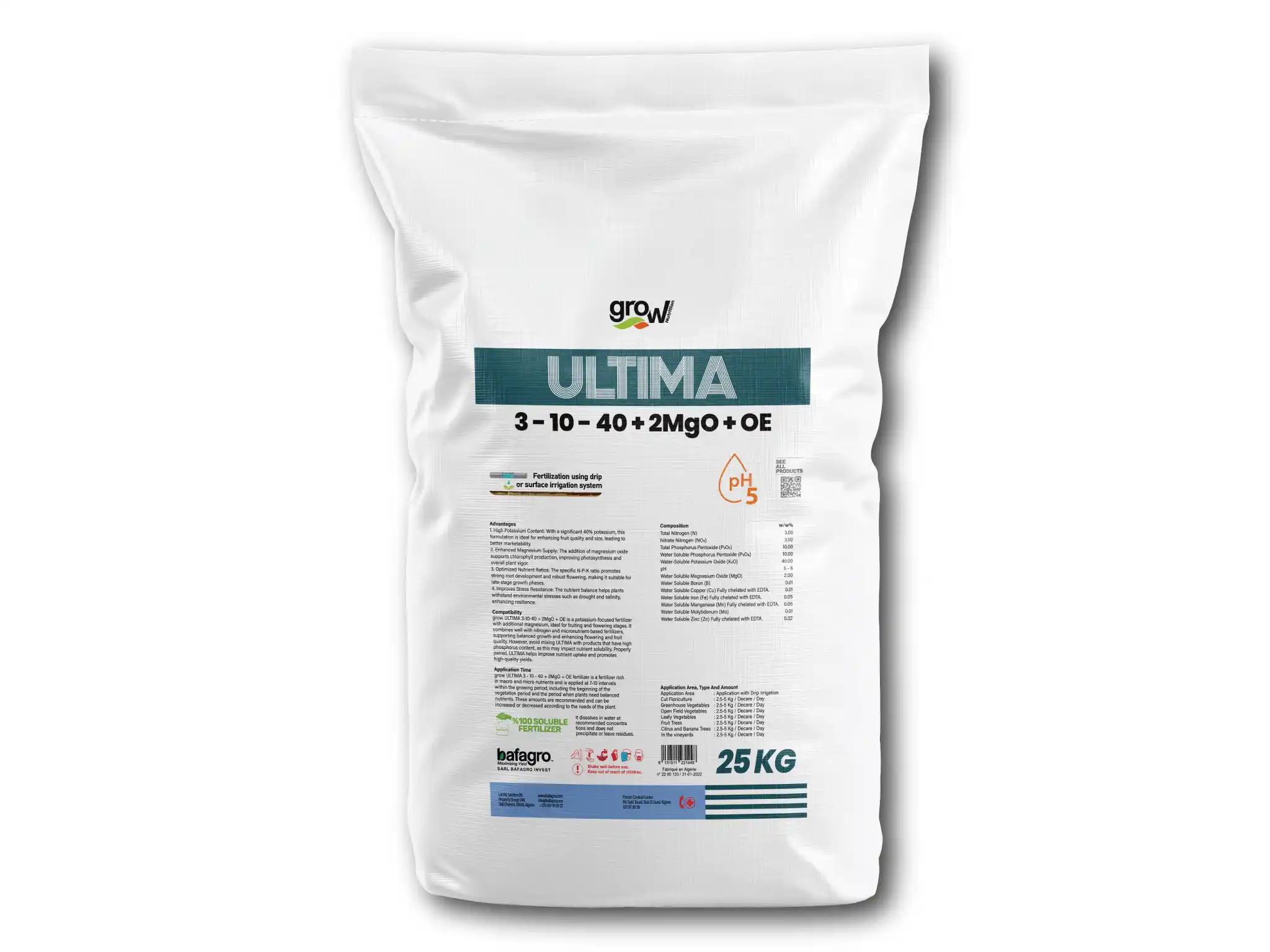 Grow ULTIMA 3-10-40 + 2MgO + TE - High-Potassium Yield-Enhancing Fertilizer